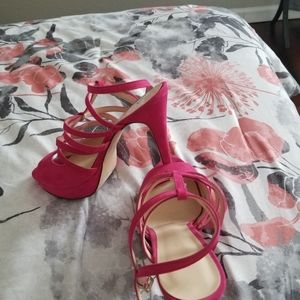 Cute color platform strappy sandals